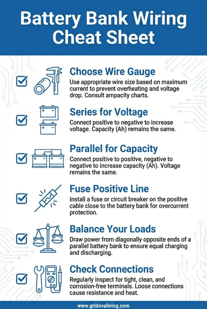 Battery Bank Wiring: Series vs Parallel (Diagram + Safety Guide)