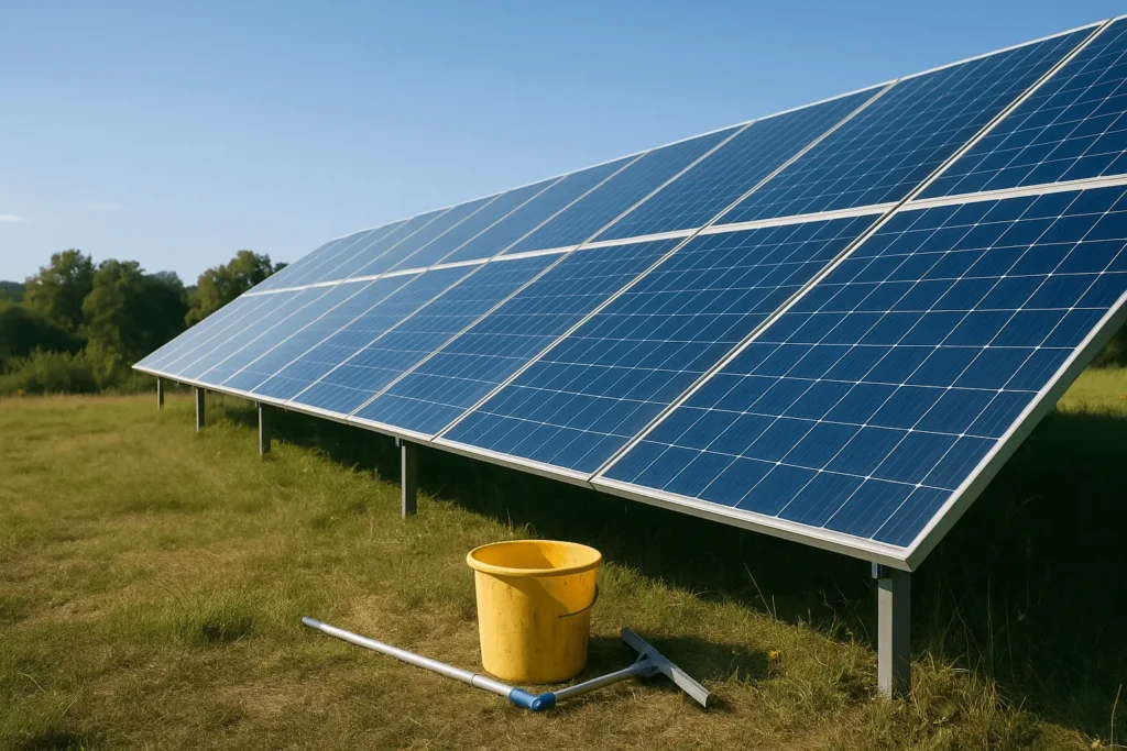 clean solar panels improving energy efficiency in an eco home