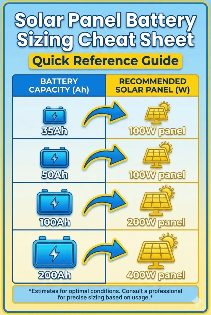 What Size Solar Panel for 12V Battery: 50Ah-200Ah Chart (2026)