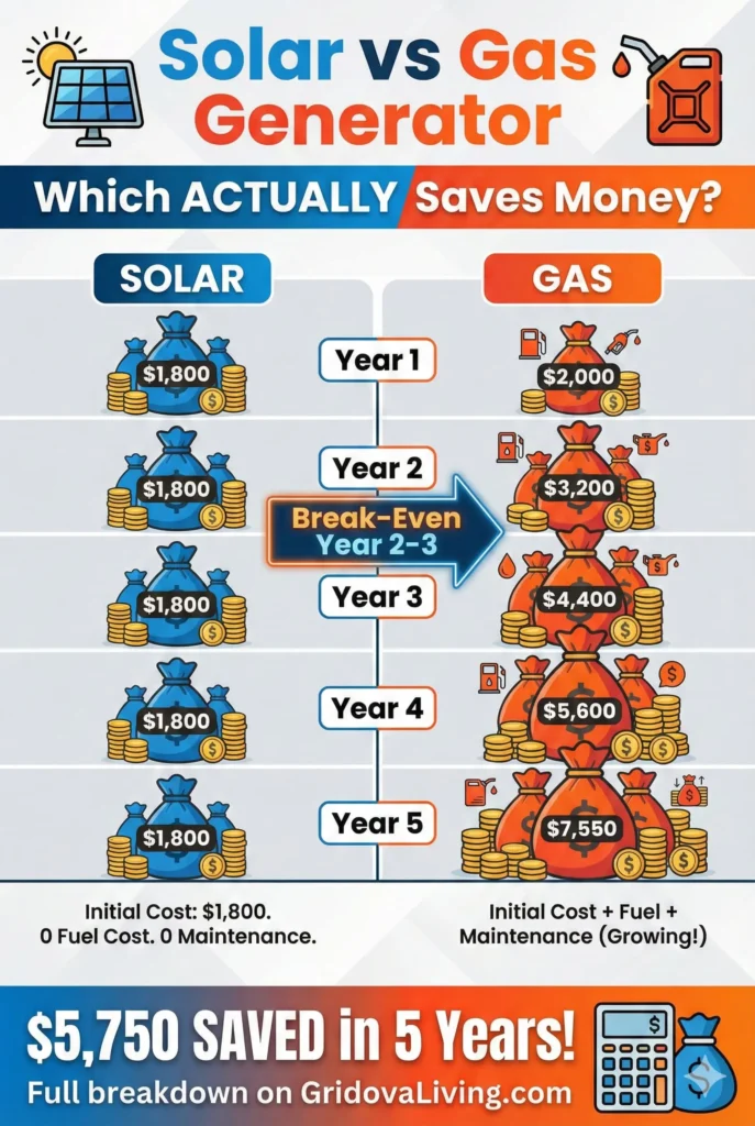 Solar Generator vs Gas Generator: Which Saves More Money? (Real Cost Breakdown)