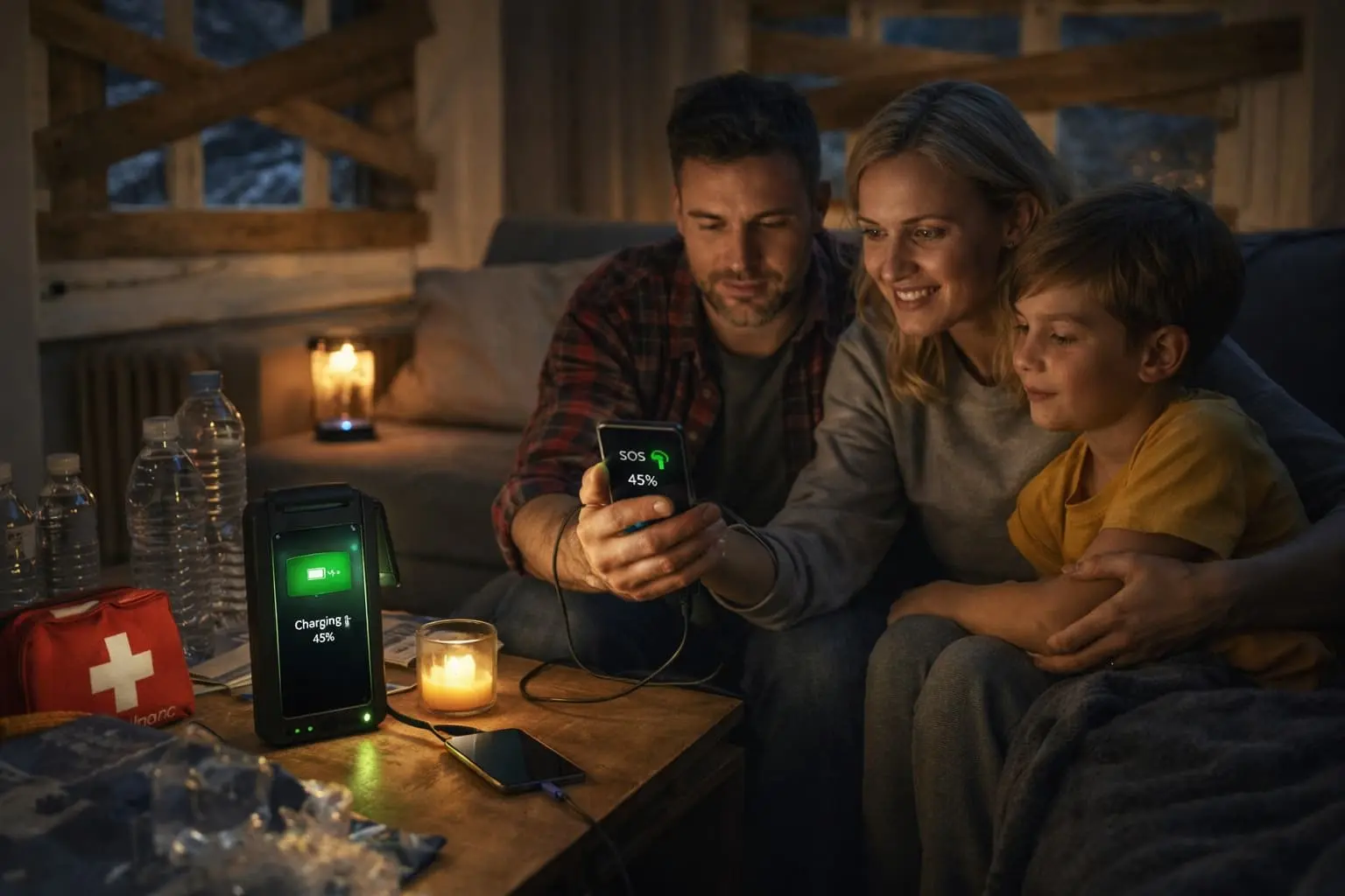 Person with dead phone during emergency situation showing importance of backup power