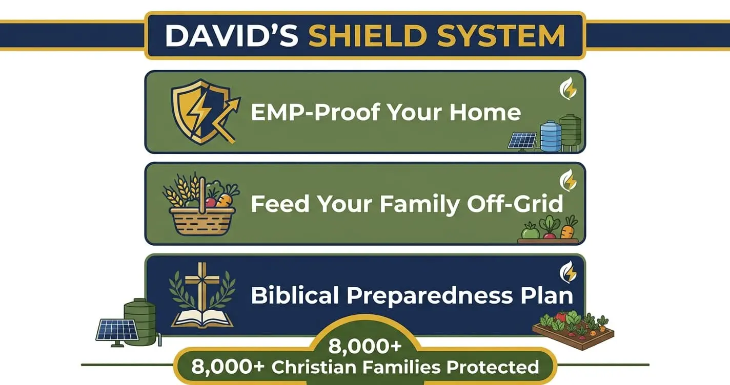 David's Shield biblical preparedness system checklist for Christian families - EMP proof home off grid food water